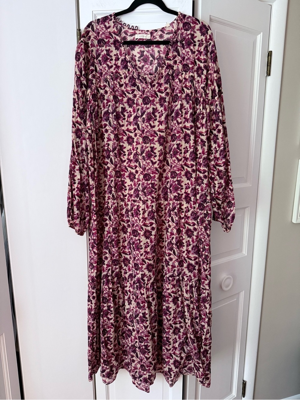 Dôen Dillon Dress in Purple Cream Floral print Size Small EUC